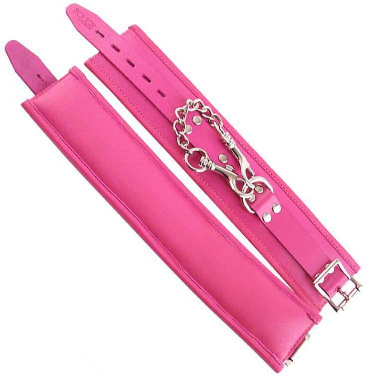 Rouge Garments Wrist Cuffs Padded Pink - LittleTickle.co.uk