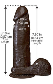 The Realistic Cock 8 Inch Dildo Black