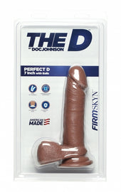 The D Perfect D FIRMSKYN 7 Inch Dildo with Balls Caramel