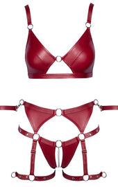Cottelli Red Crotchless Bondage Set