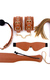 Elite BDSM Cognac Vegan Leather Set