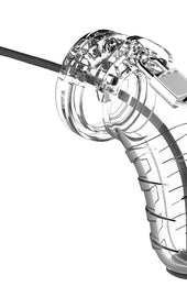 Man Cage 16 Male 4.5 Inch Clear Chastity Cage With Urethal Sound