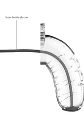 Man Cage 16 Male 4.5 Inch Clear Chastity Cage With Urethal Sound