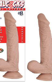 RealCocks Dual Layer Bendable Dildo 9 Inch Vanilla