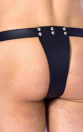 Double Leather Brief With Penis Hold And Dildo