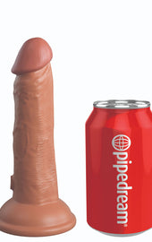 King Cock Elite 6 Inch Dual Density Vibrating Cock Flesh Brown