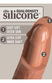 King Cock Elite 6 Inch Dual Density Vibrating Cock Flesh Brown