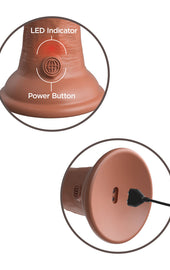 King Cock Elite 6 Inch Dual Density Vibrating Cock Flesh Brown