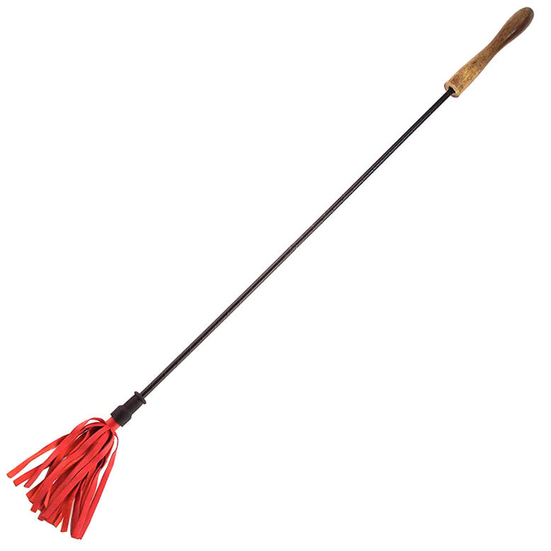 Red Ridding Crop Rouge Garments Riding Crop With Wooden Handle Red - LittleTickle.co.uk