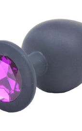 Large Black Jewelled Silicone Butt Plug